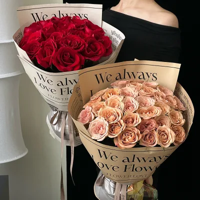 Florist New Thickened Waterproof Maillard English Newspaper Floral Bouquet Wrapping Floral Art Paper