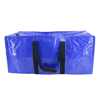 Recycled Eco Custom Polypropylene PE Woven Material Moving Bags with Zippers & Carrying Handles for Clothing Packaging