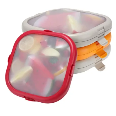 Fresh-Keeper Food Grade Silicone Snack Box Microwavable Fruit Sushi Storage Container Refrigerator Travel-friendly Storage