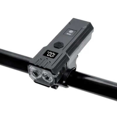 Bicycle Headlight Type-C Charging Dual Beads Long Range With Digital Display Riding Light