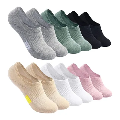 Women Invisible Cotton Breathable Low Cut No Show Socks Cushioned Athletic Running Socks