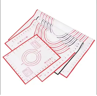 Custom Eco-Friendly Non-Stick Soft Silicone Kneading Rolling Dough Baking Sheet Red/Black Pastry Oven Tool Enameled Baking