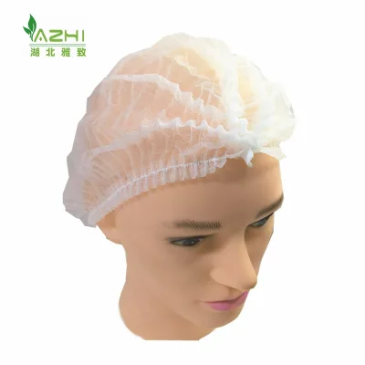 Nonwoven White Double Elastic 21 Inches Strip Cap Disposable Hats Cover Chef Sanitary Cleaning Women's Work Caps