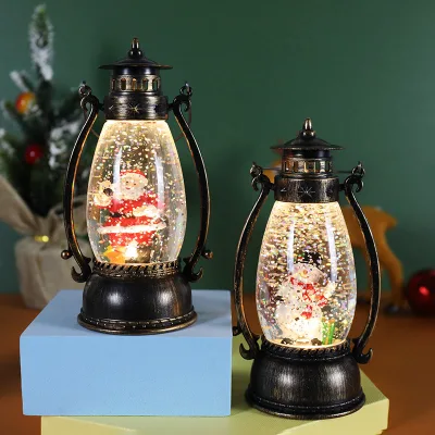 Crystal Ball Luminous Handheld Oil Lamp Christmas Decorations Snowlight Christmas Gifts Desktop Ornaments