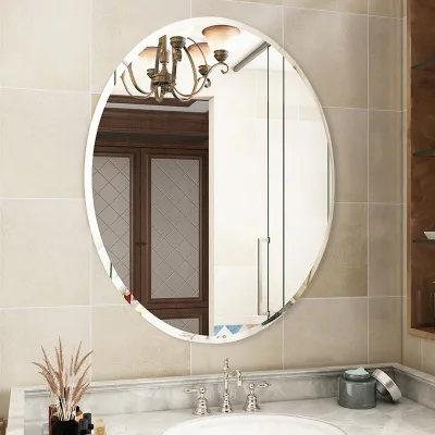 Oval-shaped Bathroom Mirror, No Need for Drilling, Wall-mounted Bathroom, Custom-made Decorative Glass for Washrooms