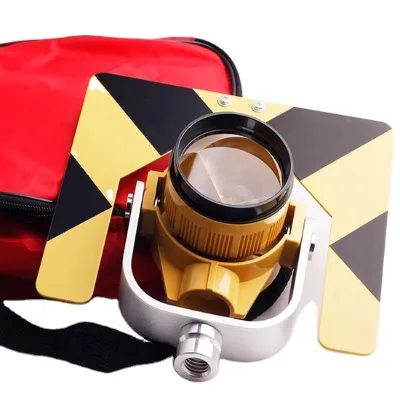 Yellow Single Tilting Prism with Bag Total Station Accessory