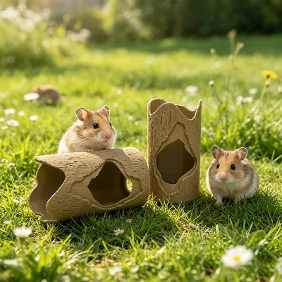 Natural Small Animal Hideout House Hamster Tunnel Shelter for Guinea Pigs Gerbils Mice Rat Cage Accessories OEM ODM