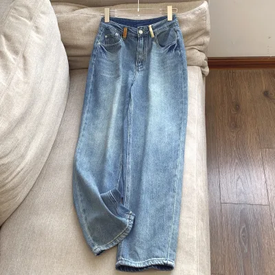Early spring 2025 new wash to do old blue jeans for women
