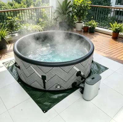 Portable Hot Tub Spa Inflatable With Air Pump Complete Set Ready to Use Out of Box