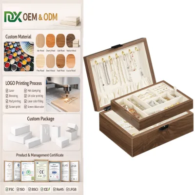 Jewelry Box Custom Luxury Case Wood Box for Jewelry Antique Style Storage Container Jewelry Box Custom