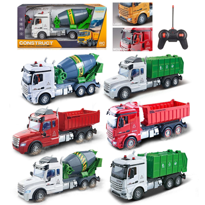 4-Channel Dump Truck RC Toy with Light Green Garbage Truck