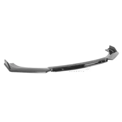 High Quality Auto Refit Front Bumper Lip Splitter 4 Parts Universal E Style Front Lip Glossy Black Plastic Car Chin Spoiler