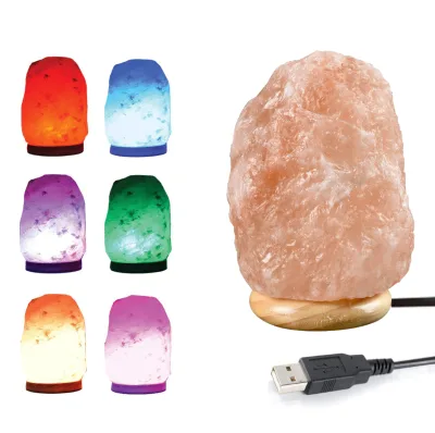 Free Sample Small Mini White Pink Led Colorful Changing Usb Himalayan Salt Lamp