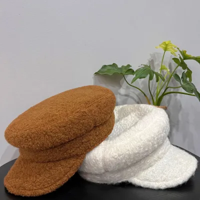 Autumn and Winter Korean Retro Wool Beret Small Stylish Face Display Wholesale for Outdoor and Beach Scenes Printed Boina