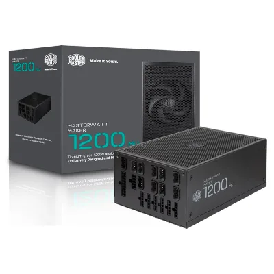 CoolerMaster MasterWatt Maker 1200 MIJ 80 PLUS Titanium 1200W Computer Power Supply Made in Japan with 94% Titanium Efficiency