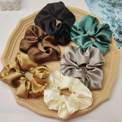 High-End Luxury 19 Momme 100% Pure Mulberry Silk Hairbands Large XL Real Silk Scrunchies for Ponytail Fashionable Fashion
