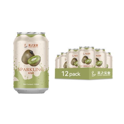 Popular 330ML Kiwi Fruity Flavor Carbonated Soft Drinks Soda Beverage for Daily Drinking