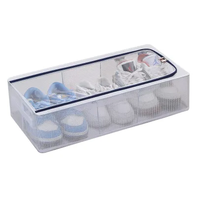 Shoe Storage Box Underbed Clear Plastic Shoe Organizer Home Space Saving Foldable Shoe Rack Sneaker Container