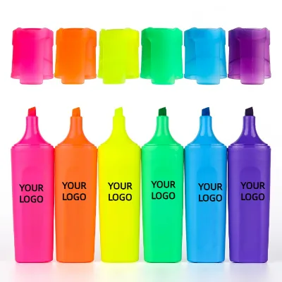 6pcs Bright Highlighters for Kids Adults Writing Smoothly Drawing Fluorescent Pen Custom Highlighter Marker Set