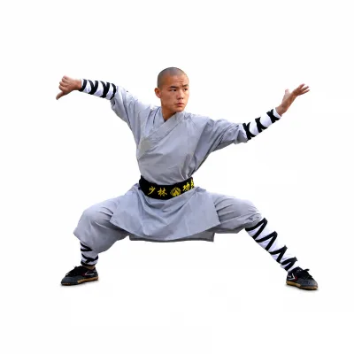 HUA WU Chinese Traditional Kungfu Uniform Shaolin Kungfu Suit Taiji Clothes Wushu Customizable Unisex CVC Material Martial Arts