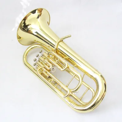 For Students Gold Lacquer Euphoinum Brass Eupgonium 4 Valve for Beginners Bb Euphonium Horn