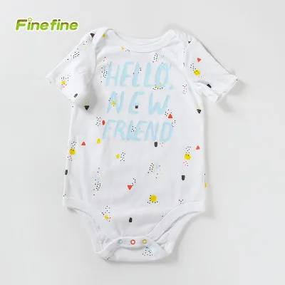 New Hot Sales Newborn Baby Underwear Summer Short Sleeve Cotton Knitted White Undershirts for Baby