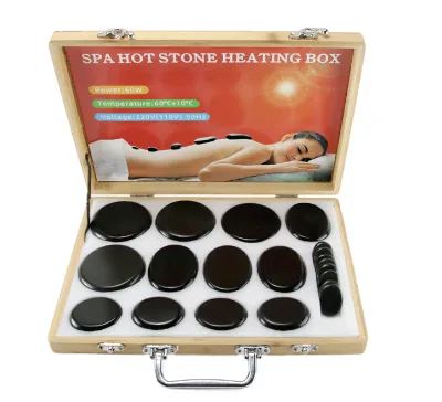 Fire Mountain Stone 20-Piece Set SPA Basalt Stone Facial Massager for Body Energy Hot Volcan Essence Oil Massage