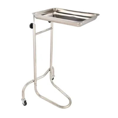 Mayo Table 304 Stainless Steel Mobile Surgical Tray Stand with Wheels Medical Surgical Equipment Salon Tool Cart