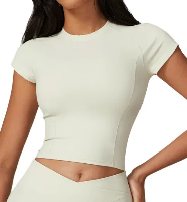 Women's T-shirts Skinny Fit Lightweight Breathable Yoga Gym Sportswear Fitness High Quality Corset Tops