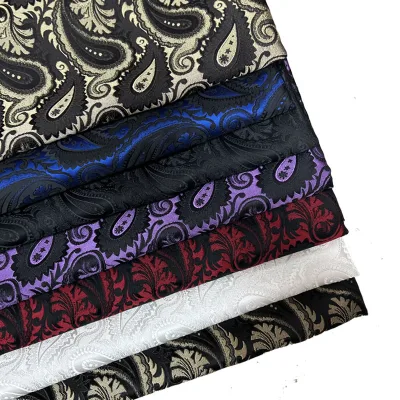 Wholesale 100% Polyester Woven Jacquard Wrinkle Resistant Lightweight Paisley Flower Jacket Lining Fabric for Men's Suit JS-3828