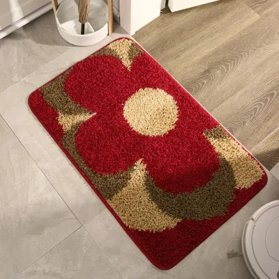 TikTok Hot Sale Bathroom Floor Mat New Chinese Style Machine-Woven Polypropylene Rectangular Carpet Dirt-Resistant Mat Mat