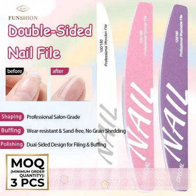 Double Sided Sponge Nail File 100/180 Grit Professional Foam Nail Buffer EVA Nail Buffer 1000/4000 Grit for Nail Techs