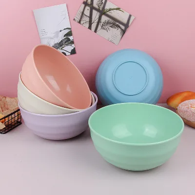 Microwave Safe Home Style Rice Soup Ramen Bowl Wheat Straw Round Bowls Plastic Free Look Wholesale