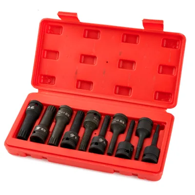 Professional S2 Steel 1/2 Drive Spline Bit Socket Tool Set Impact Mechanic Wrenches Black Oxide Finish OEM Customizable for