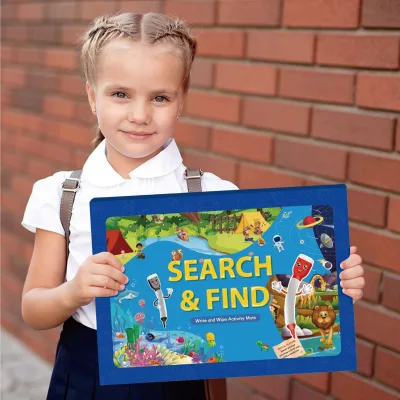 GF Factory Direct Sales Early Education Set for Children 4-6 Years Old Reusable Paper Activity Mat & Learning Cards