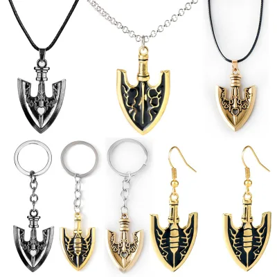 WOWEI Japanese Anime Stand Bizarre Adventure Golden  Small Shovel Arrow Necklaces Cosplay Ear Hook Accessories for Fans
