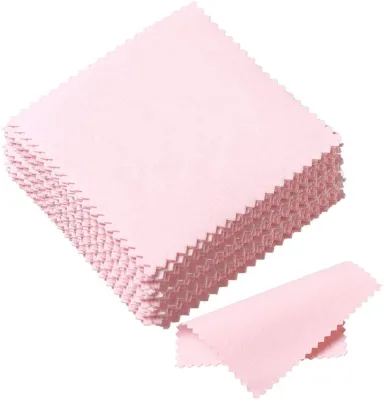 Bulk Order Hot Sale Custom 8x8cm Pink Soft Polishing Cloth High Quality Anti-Scratch Cleaning Cloth for Electronics and Jewelry