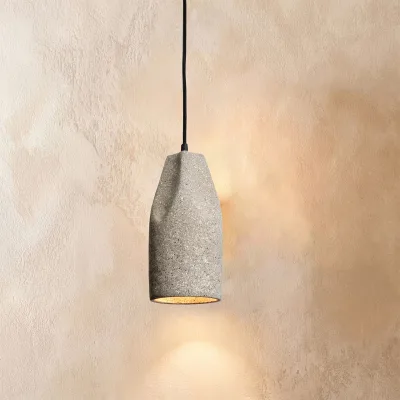 Wholesale Wabi Sabi Artistic Interior Cafe Art Decor Pendant Lamp Concrete Cement with Textured Finish Staircase Hanging Light