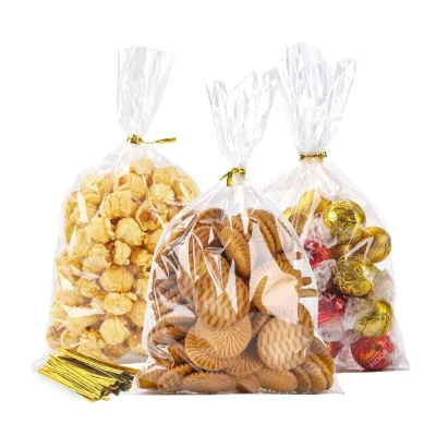Cellophane Bags Treat Bags Clear Gift Bags with Twist Ties for Party Favors Easter Goodie Graduation Cookies Bakery