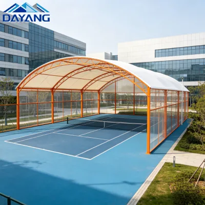 OEM Service PVDF Coated Padel Court Large Span Membrane Structure Roof Cover for Stadium
