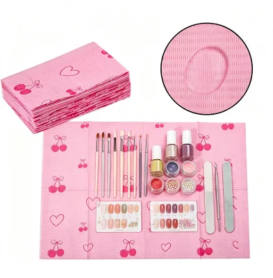 20/50/125 Pcs Pink Cherry Heart Disposable Tattoo Clean Pad Mat Waterproof Medical Paper Tablecloths Nail Mat Beauty Supplies