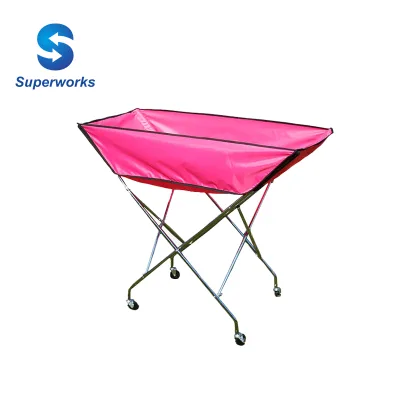 Foldable Steel Frame Ball Carrier with 4 Wheels Basketball Ball Cart Accessory