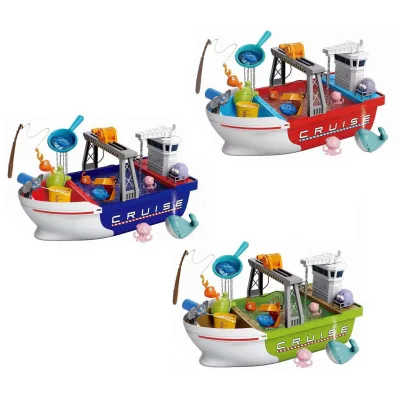 2026 Kids Hot Selling Summer Fishing Game Table Toy Multi-functional Cartoon Fishing Boat Game Toys