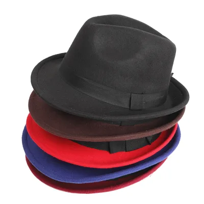 Wholesale Custom Logo Fedora Hat Trilby Jazz Cap Casual Unisex 30+ Colors OEM Available