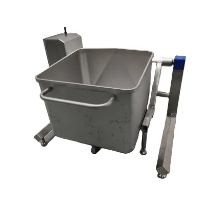 2024 New Product Hydraulic Meat Tumbler Trolley Cart 300l Meat Trolley Lifter Bucket Elevator Machine for Lifting Food Materials