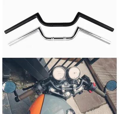 22mm Moto Accessories Black Handlebar Handle Bar Motorcycle Handlebars for Sale Harley Cafe Racer Bobber Chopper