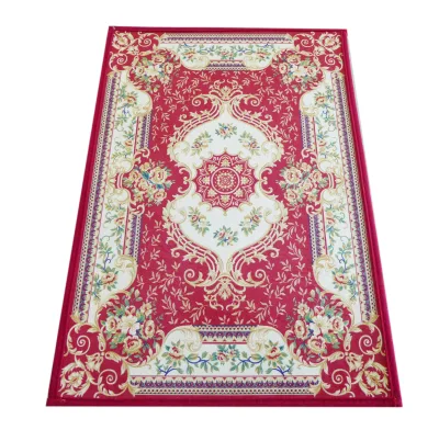 China Manufacture Traditional Design Wholesale Red Floor Mat  Hot Transfer Print Rug