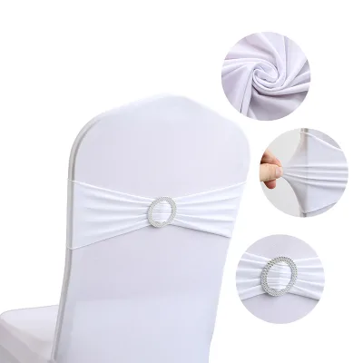 Wholesale Spandex Sashes for Wedding Events Party Chair Cover Bow Stretched Rose Chair Sashes Decoration