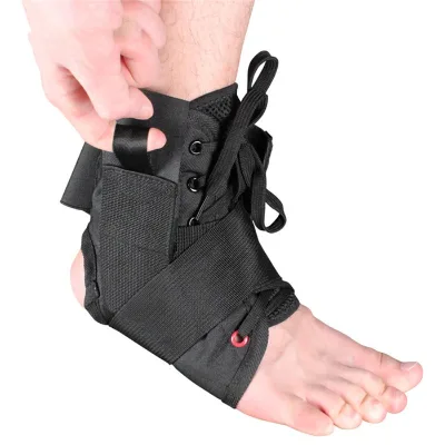 Custom Logo Elastic Strap Lace up Black Adjustable Hiking Cycling Ankle Strap Brace Guard Ankle Support Wrap