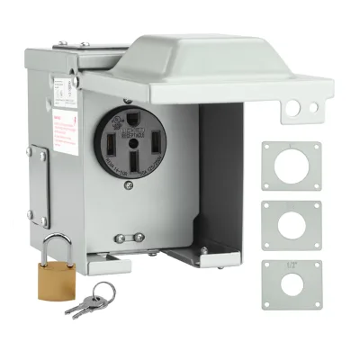 RV Power Outlet Box 50A 125/250V NEMA 14-50R Outlet ,Pre-drilled RV Electrical Power Pedestal,ETL Listed for Camper